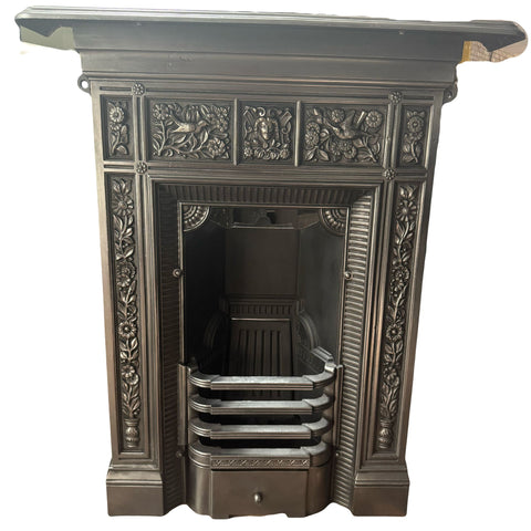 Original cast iron bedroom combination fireplace