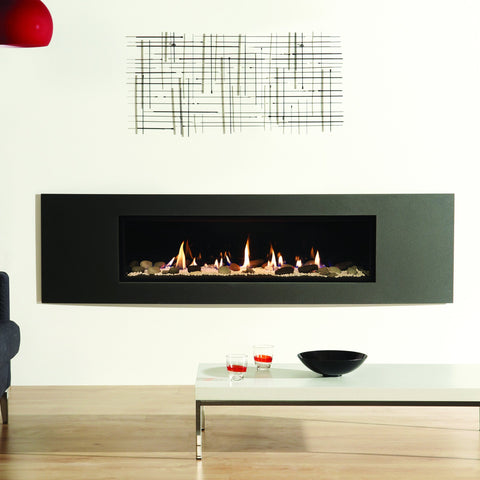 Gazco Studio 3 Glass-Fronted Gas Fire - Pebble & Stone Effect